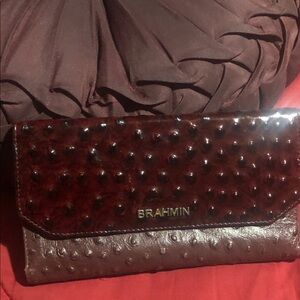 Brahmin Deep Brown Textured Clutch